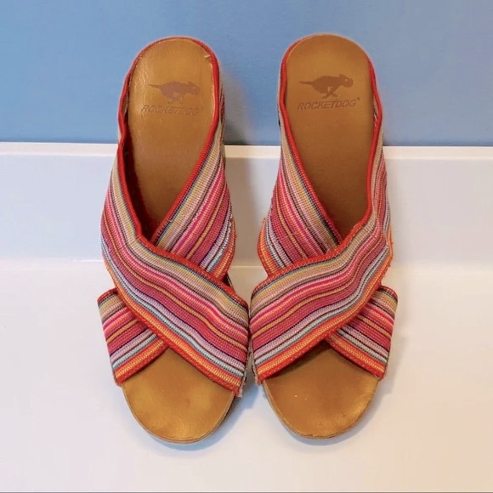 Rocket Dog Multicolor Espadrille Wedge Sandals (size 8M)